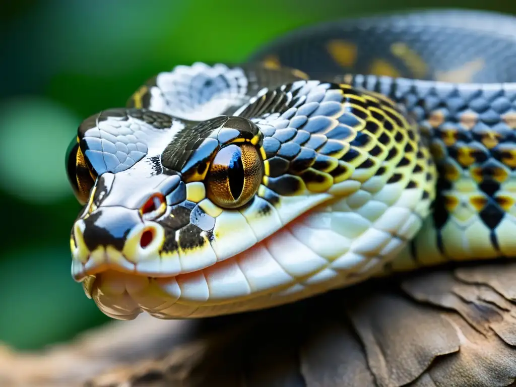 Una serpiente con la lengua fuera, detectando vibraciones en el aire