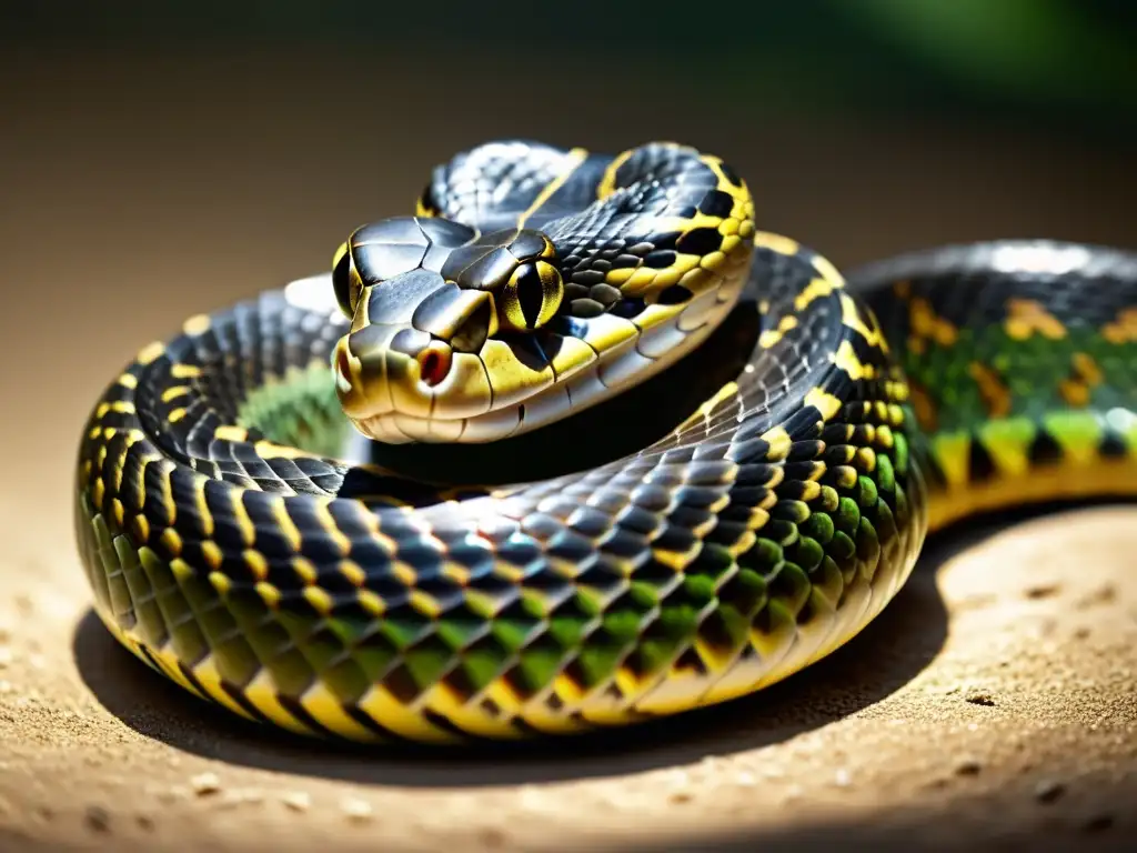 Una serpiente mudando su piel bajo la luz del sol, detallando el proceso de muda de forma asombrosa