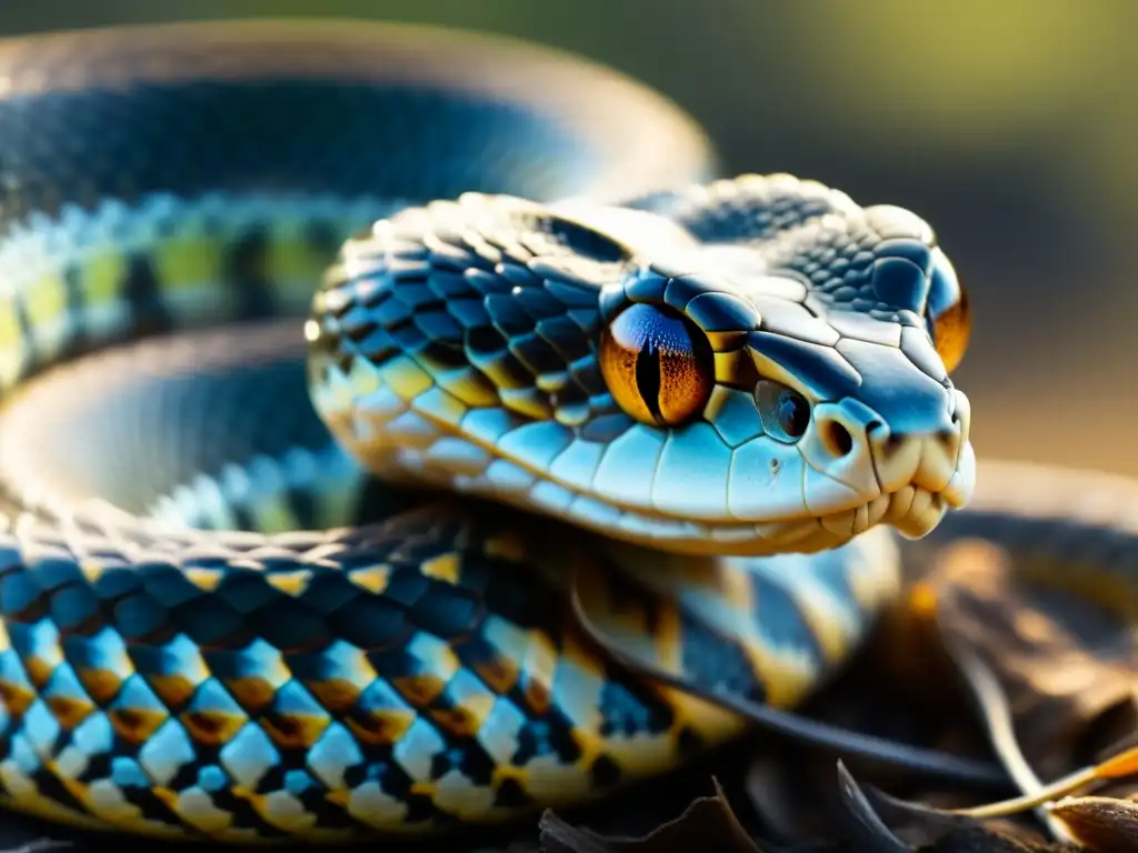 Una serpiente mudando su piel, con patrones y texturas detallados