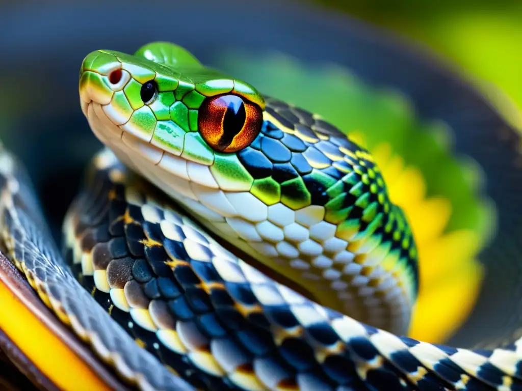 Una serpiente mudando su piel, revelando sus vibrantes escamas