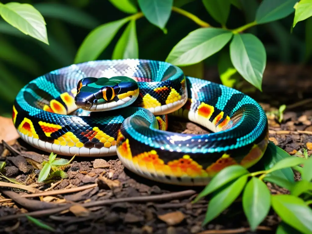 Una serpiente rey se desliza entre exuberante vegetación en un ecosistema no nativo, demostrando su adaptación a nuevos entornos