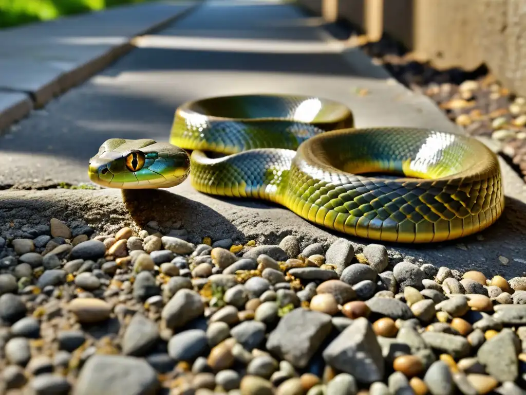 Una serpiente urbana desafía supervivencia entre concreto y escombros, mostrando adaptabilidad y resiliencia