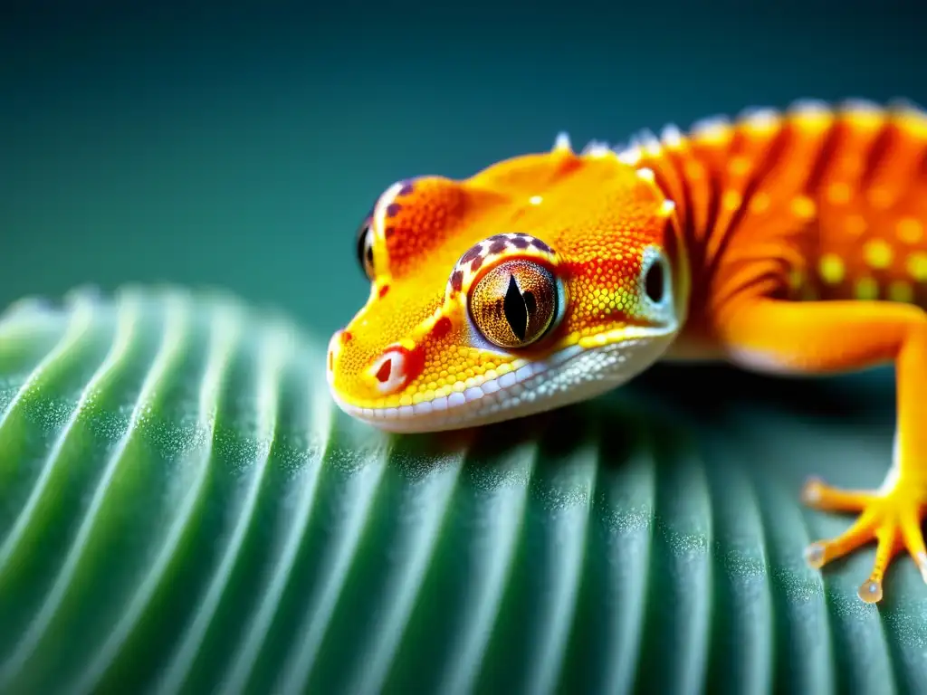 Las técnicas de escalada del gecko se revelan en esta detallada imagen de sus almohadillas y flexión de los dedos, destacando su asombrosa capacidad