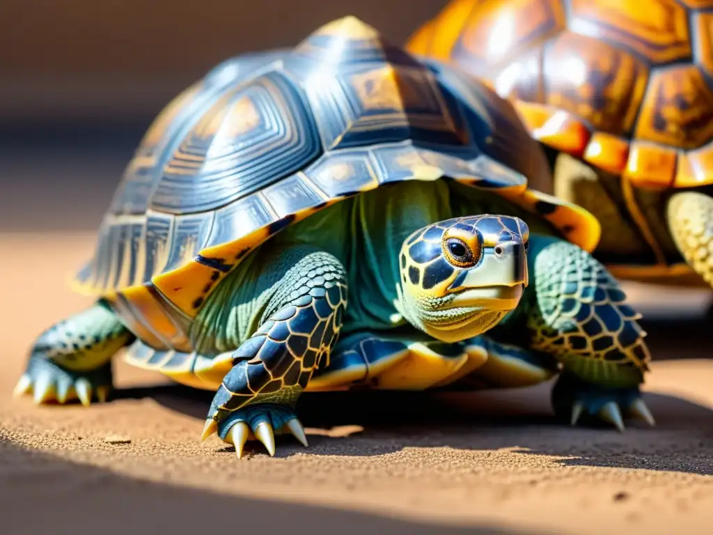 Una tortuga interactúa con un juguete cognitivo, mostrando su inteligencia y curiosidad