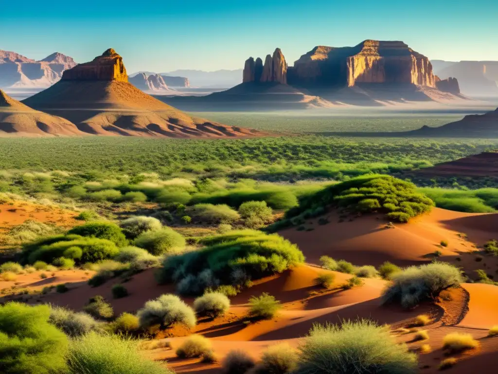 Transición impactante de desierto a selva, destacando resiliencia de reptiles en variaciones climáticas