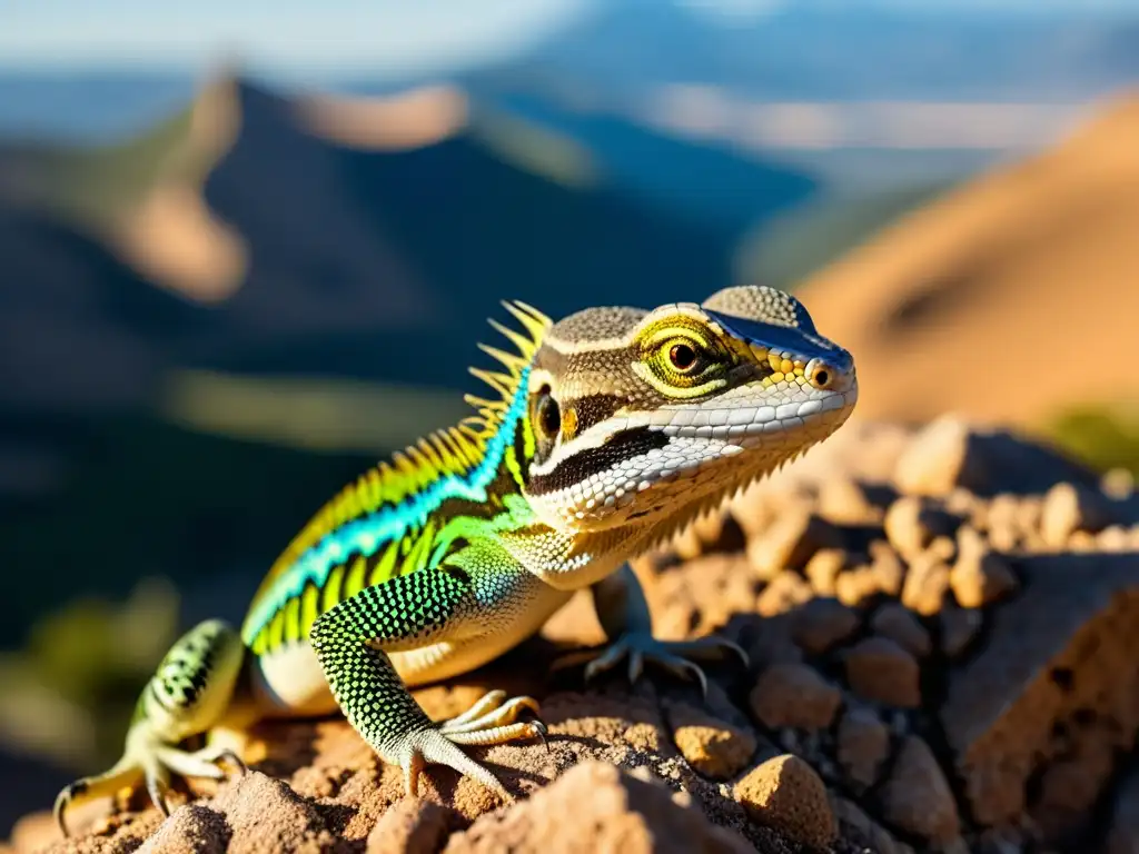 Un varano se asolea en su hábitat natural, mostrando sus escamas detalladas