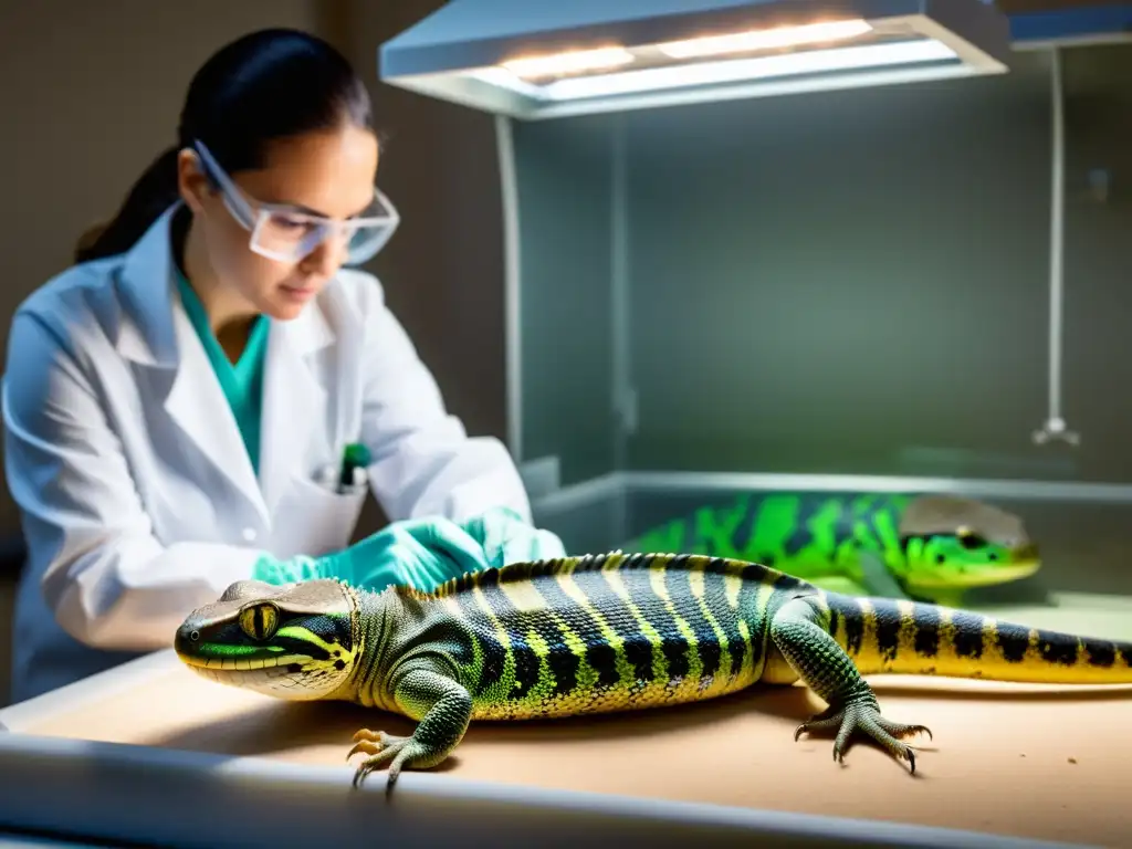 Veterinario cuidados posoperatorios reptiles: examen detallado y especializado en ambiente controlado