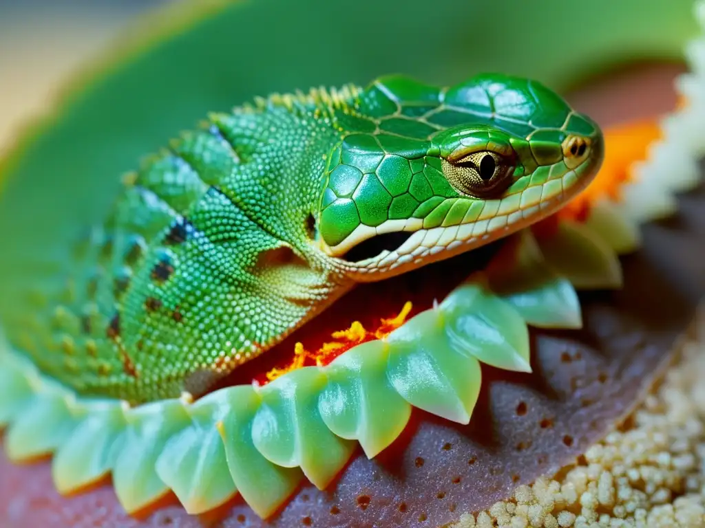 Veterinario tratando con precisión la herida de un reptil, destacando la delicadeza del tratamiento y las herramientas médicas