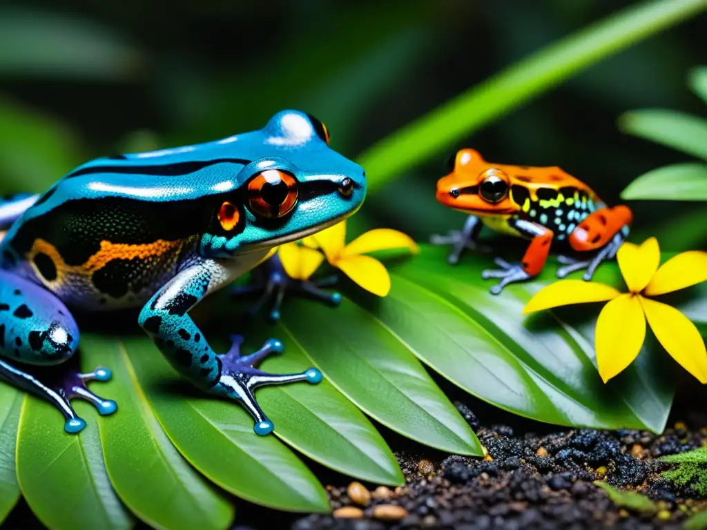 Vibrante ecosistema de anfibios enriquecimiento ambiental para anfibios