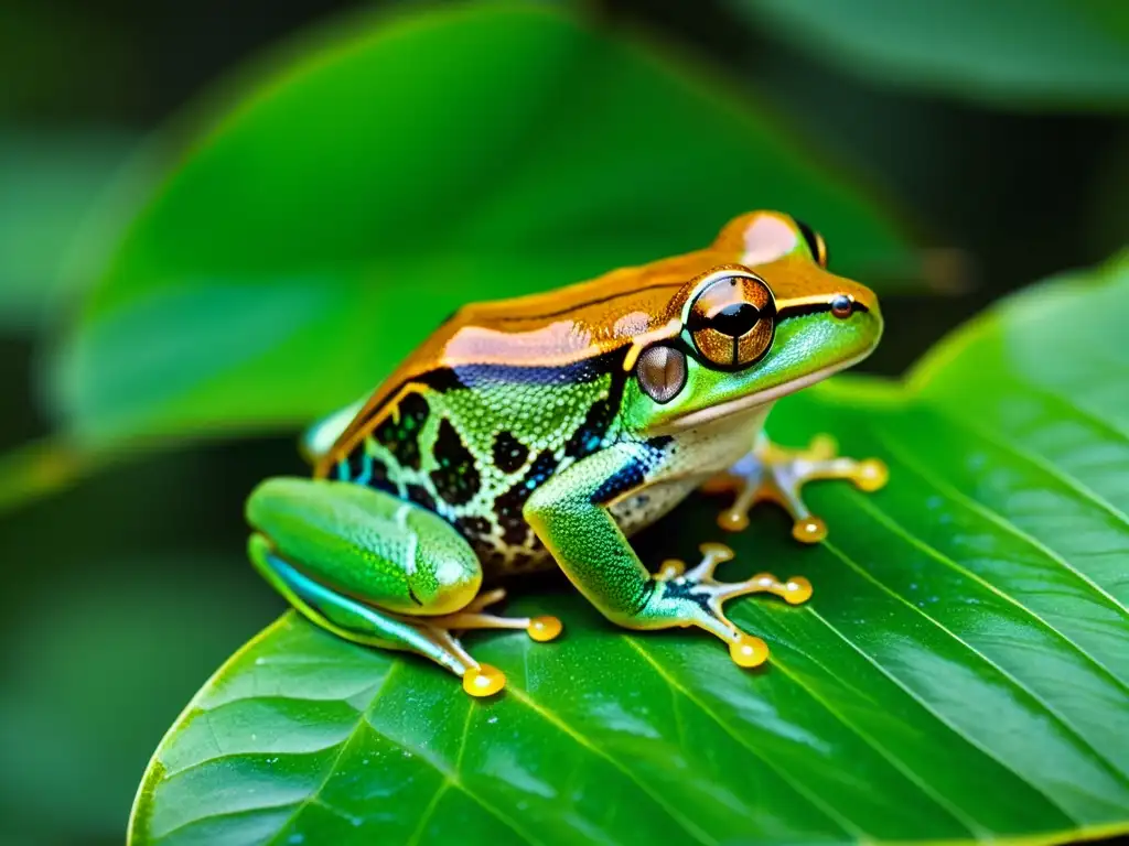 Vibrante rana arbórea en la selva tropical