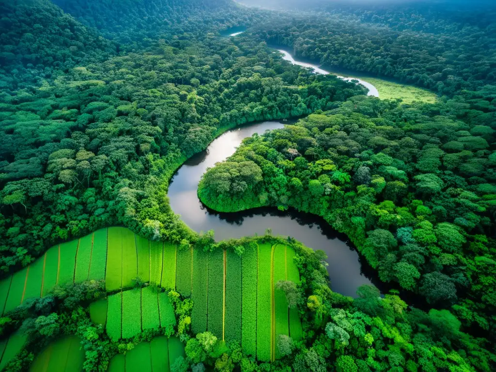 Vibrante selva con biodiversidad, sol filtrándose, serpientes en peligro