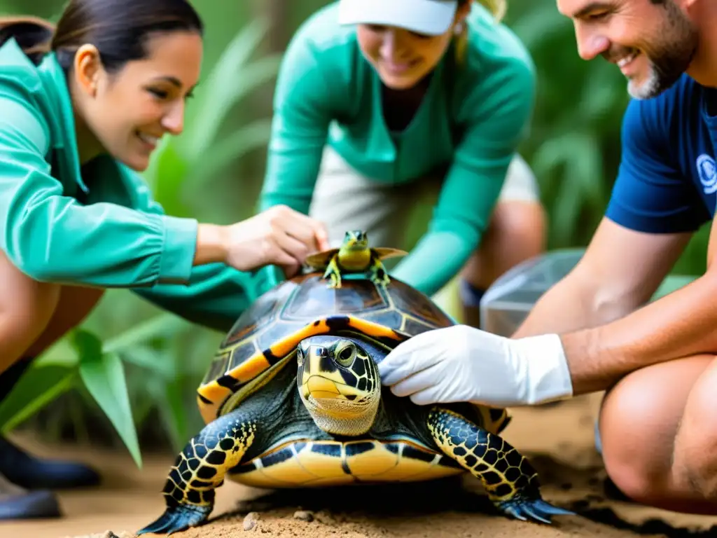 Voluntarios liberando animales rehabilitados en la naturaleza, destacando la reintroducción de especies